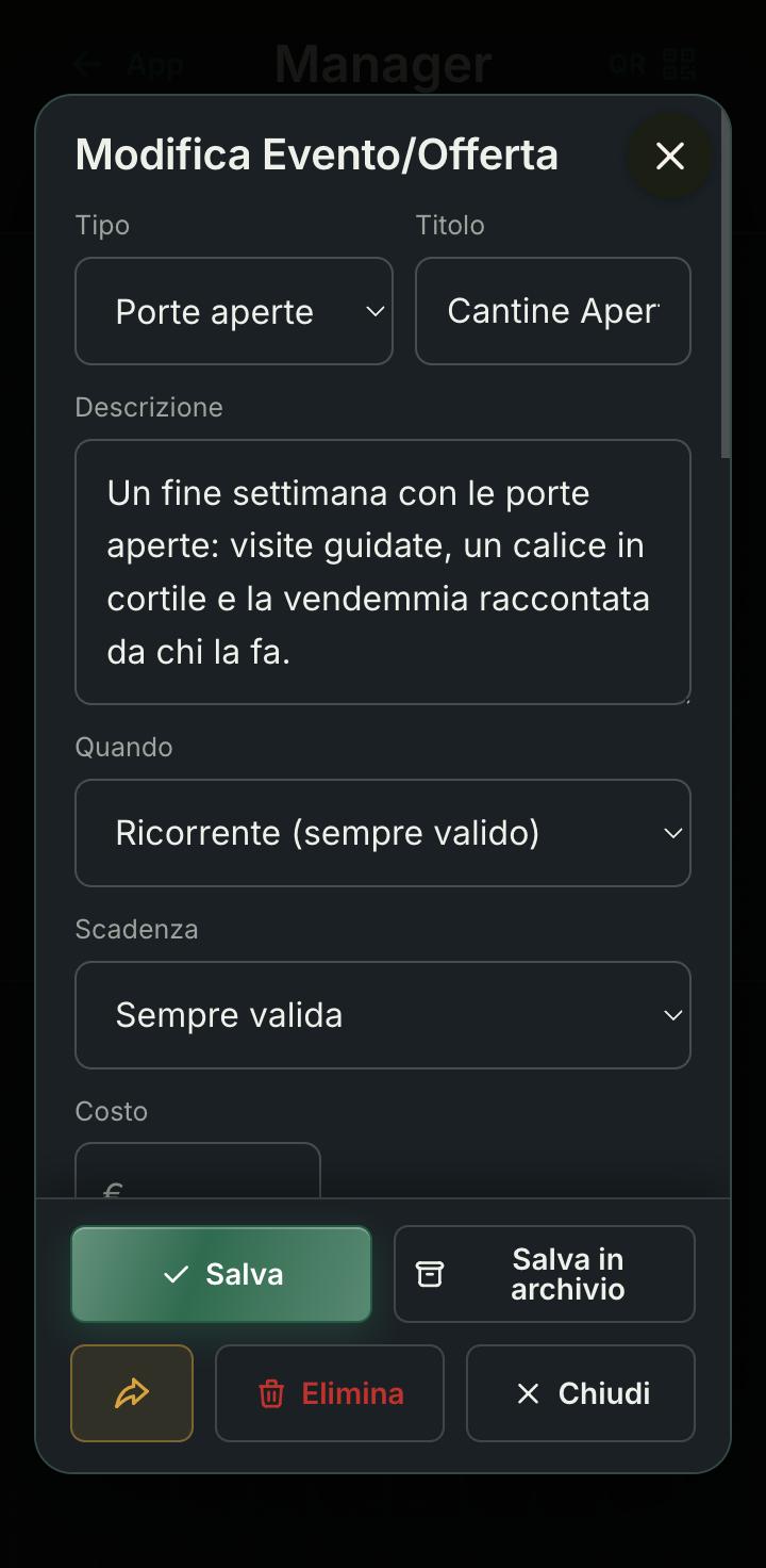 Un evento in due minuti