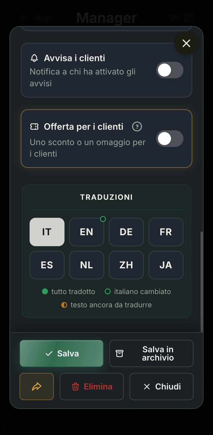 Otto lingue, su ogni testo