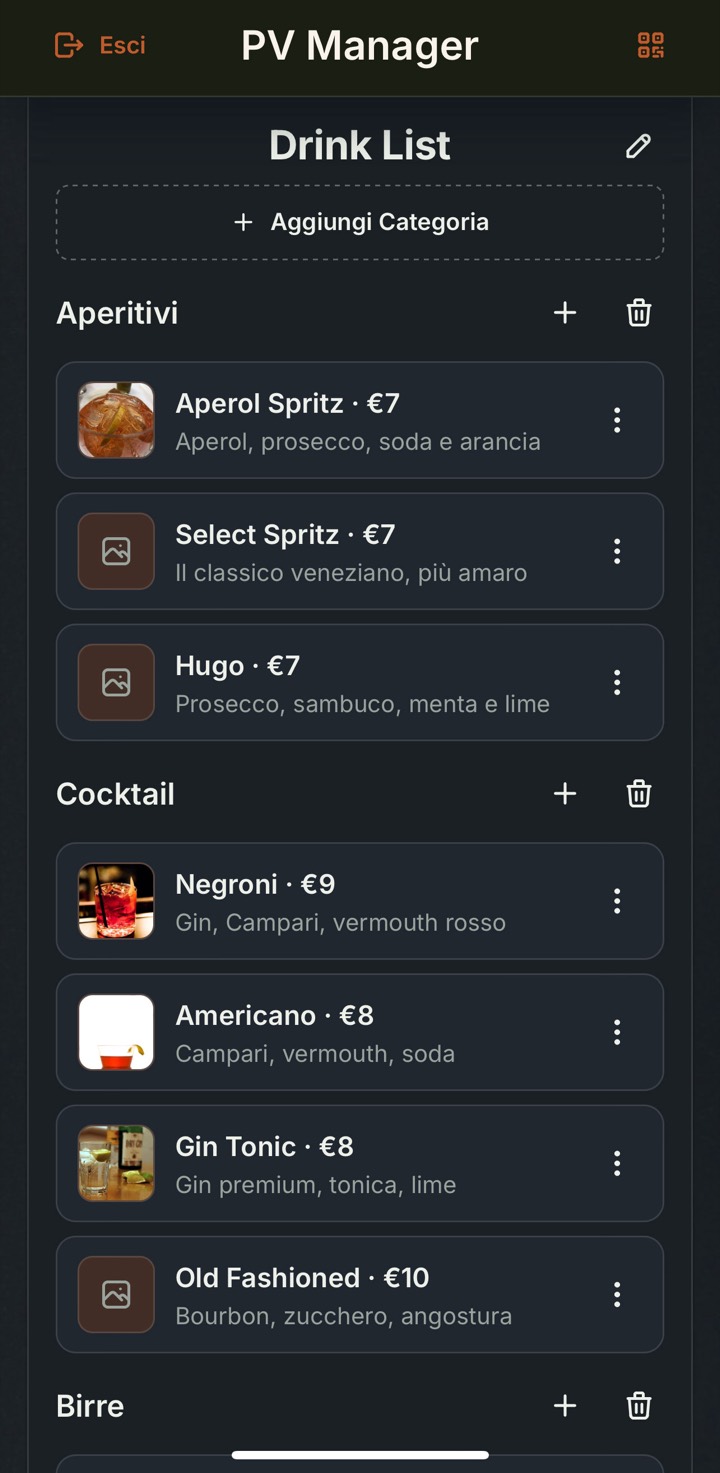 La drink list